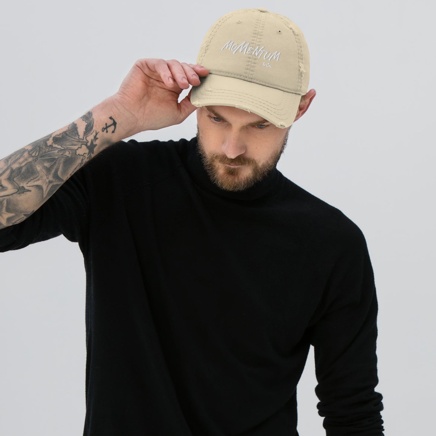 Momentum &Co. Embroidered Distressed Dad Hat