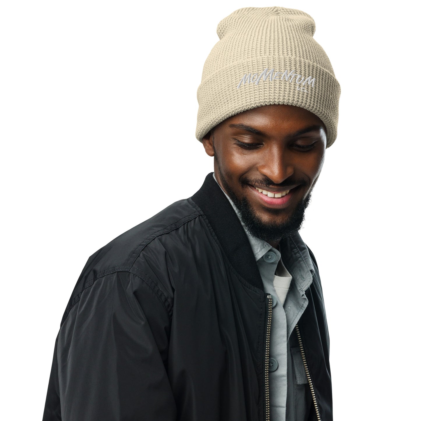 Momentum &Co. Embroidered Waffle beanie