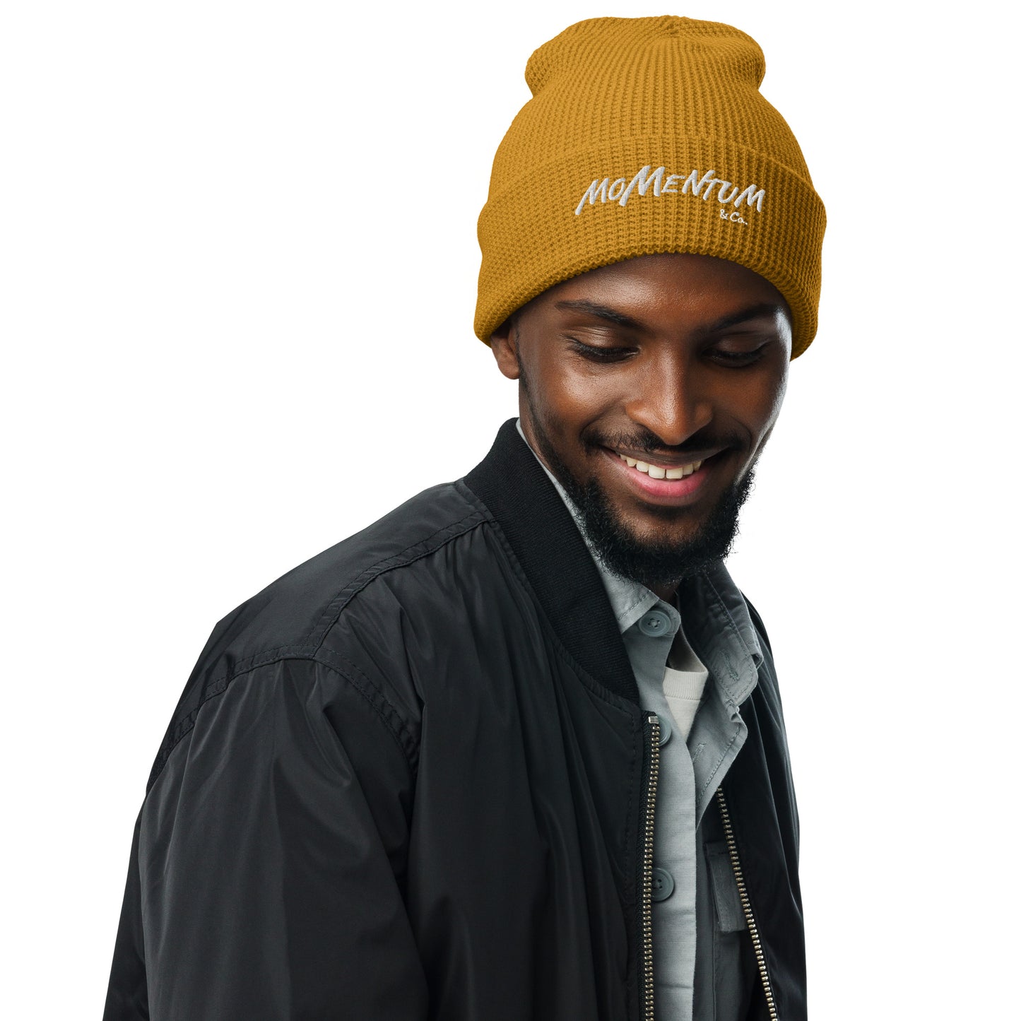 Momentum &Co. Embroidered Waffle beanie