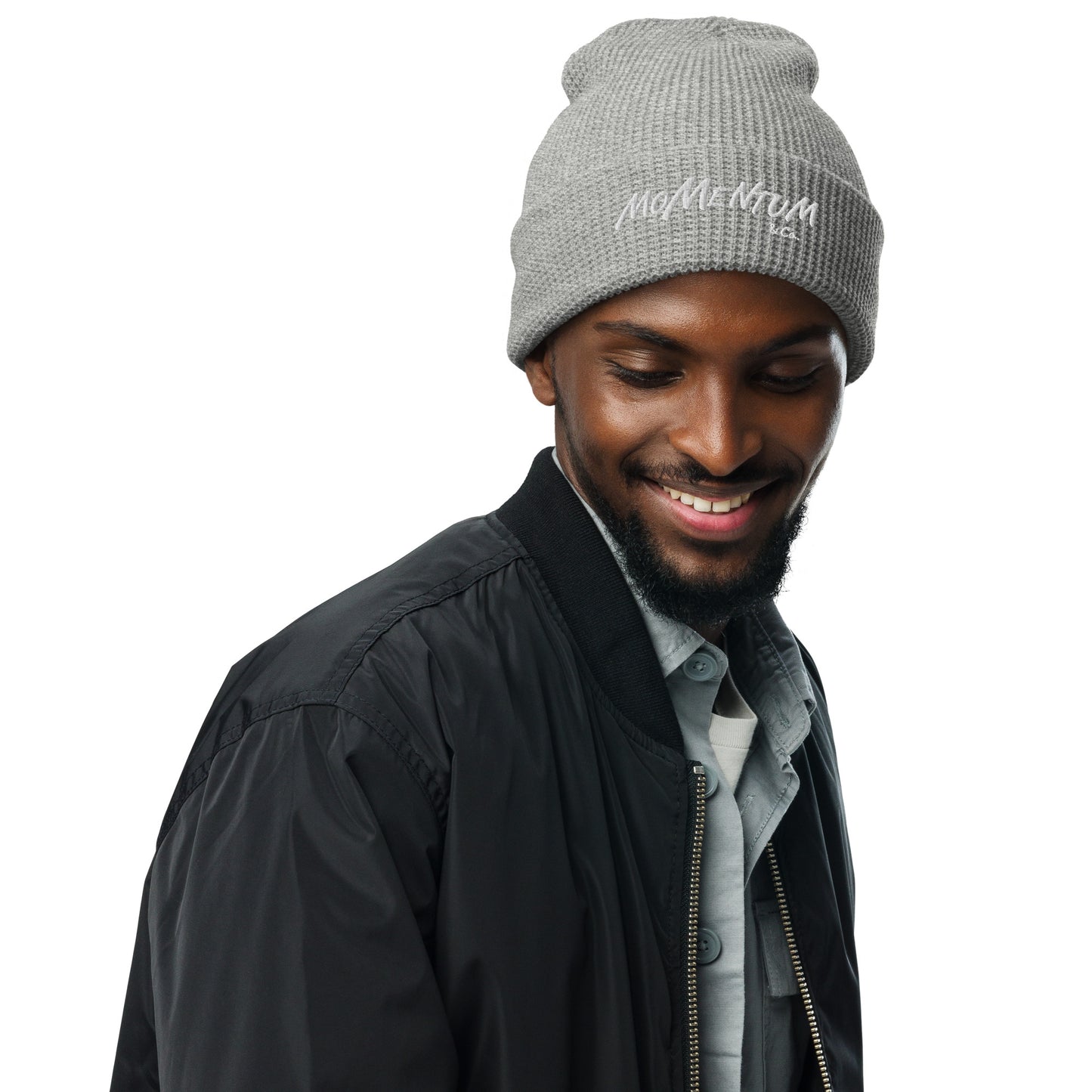 Momentum &Co. Embroidered Waffle beanie