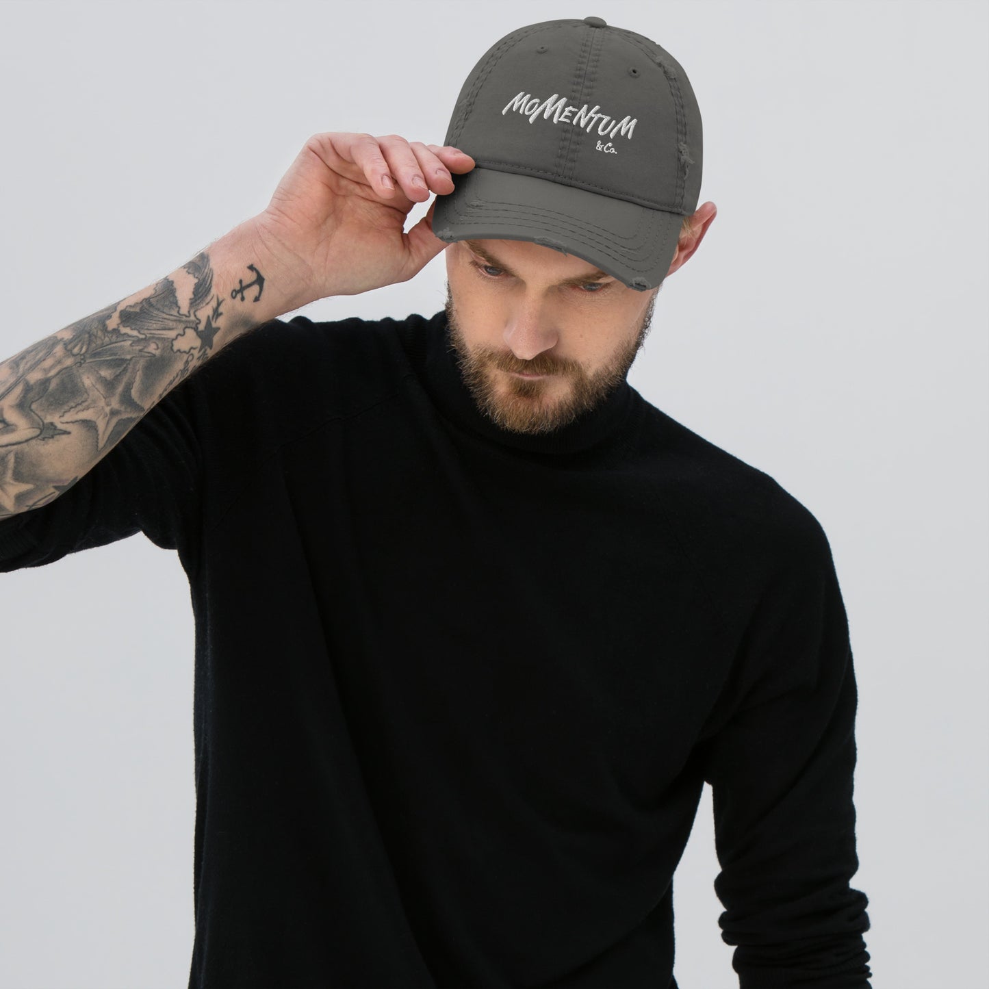 Momentum &Co. Embroidered Distressed Dad Hat