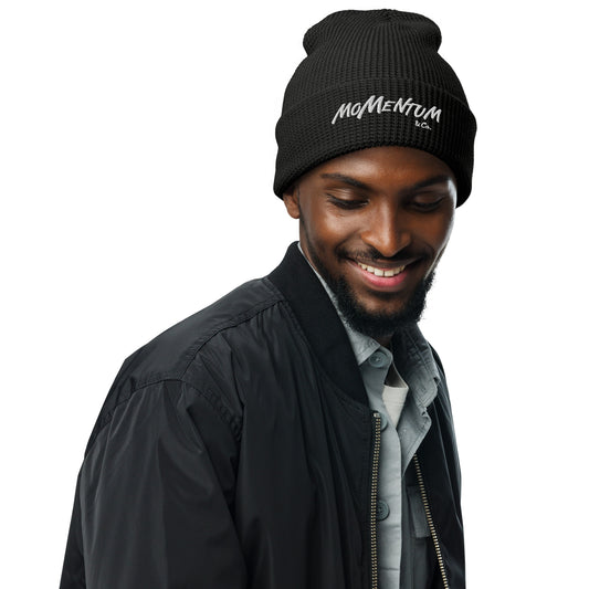 Momentum &Co. Embroidered Waffle beanie